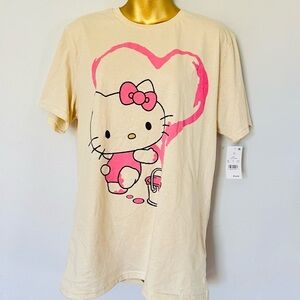 Hello Kitty Cream and Pink Short Sleeve Tee